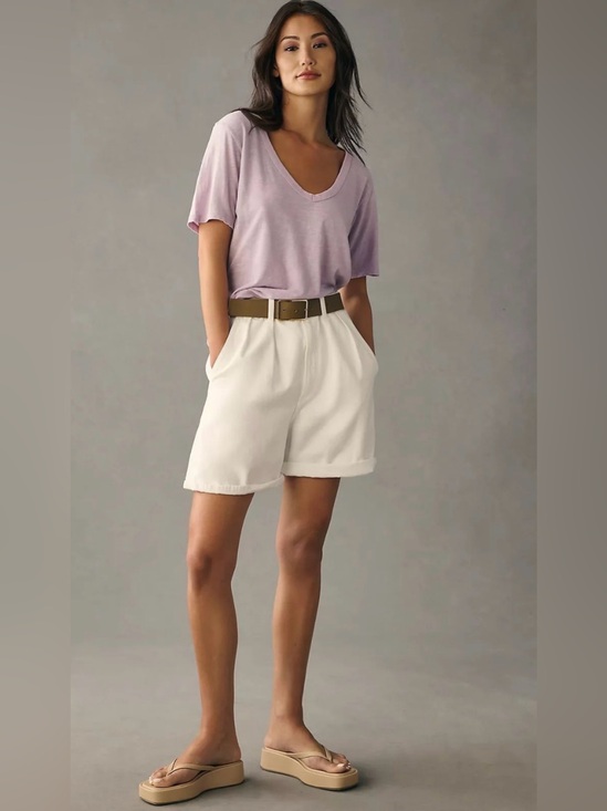 Citizens Of Humanity Pants - Citizens of Humanity Maritzy Pleated Shorts White Size 31 Cotton High rise